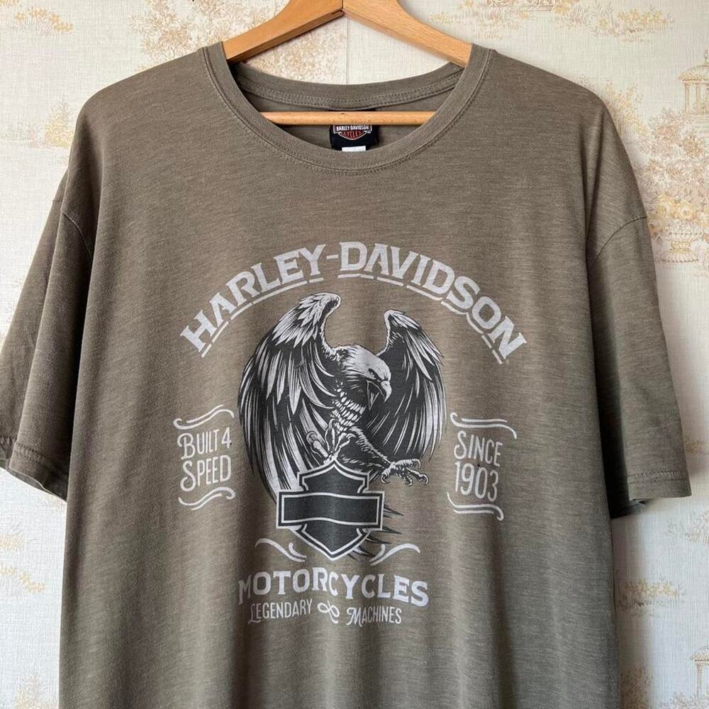 Olive Harley-Davidson Graphic T-Shirt | Bert's Black Widow Florida | Size XL
